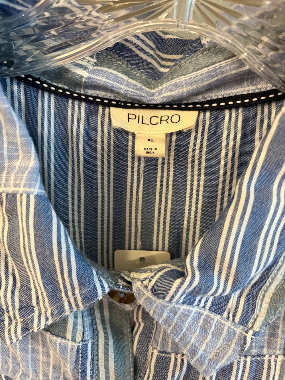 NWT Anthropologie  Pilcro Chambray Patchwork Button-up Shirt - Picture 2 of 8